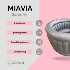 MIAVIA Serenity huur bevalbad met 4 handgrepen voor een persoon gebruik zilverkleurig