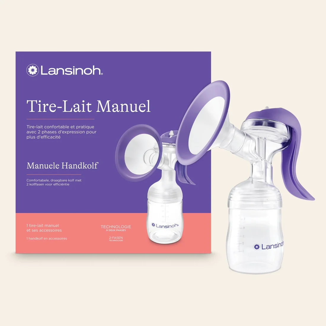 Lansinoh Manuele handkolf | Natural Wave | 2 fase 1 Lansinoh Manuele Handkolf Natural Wave