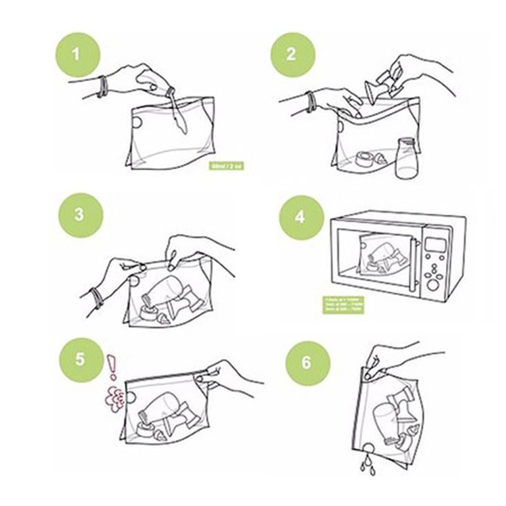 5x Easy Clean magnetron zakken | steriliseer producten | gemakkelijk en herbruikbaar 4 instructies Easy Clean Ardo medical