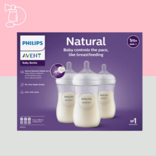 vooraanzicht van verpakking Philips Avent natural response babyflessen