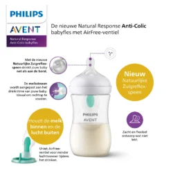 Philips Avent 3x Babyfles | Natural Response 3.0 | 260ml | 12 Philips Avent Baby Natural airfree infographic