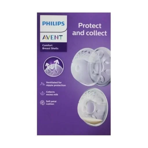 borstschelpen philips avent in verpakking, ook melkopvang zichtbaar