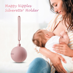 Happy Nipples houder met moeder die borstvoeding geeft