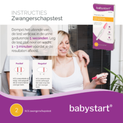 Instructies zwangerschapstest van babystart met uitleg over positief of negatief resultaat