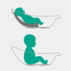 Mininor baby bad posities ook voor newborn met inzetstuk