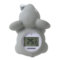 Mininor digitale bad thermometer olifant grijs bovenaanzicht