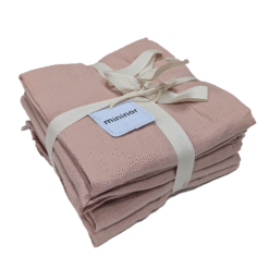 Mininor hydrofiele doeken in de kleur peach