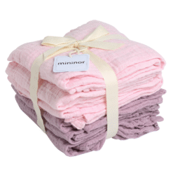 Mininor hydrofiele doeken 70 x 70 roze paars