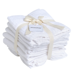 Mininor biologisch katoenen hydrofielen wit 8 stuks