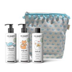 Kraamcadeau giftset van Oh Baby met hierin 3x 150ml producten