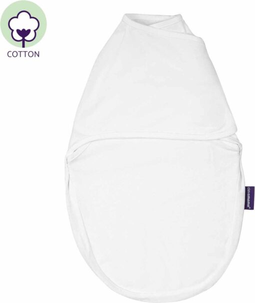 Inbakerdoek wit clevamama Swaddle to sleep