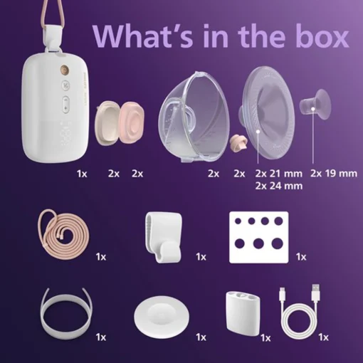 Philips Avent dubbele borstkolf - inhoud verpakking