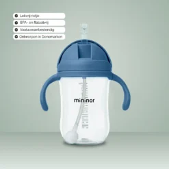 Mininor rietjes beker 330 ml Blue Whale