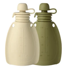 Duo verpakking Smoothie Pouch 2x 120 ml Moss Green en Soft Rabbit