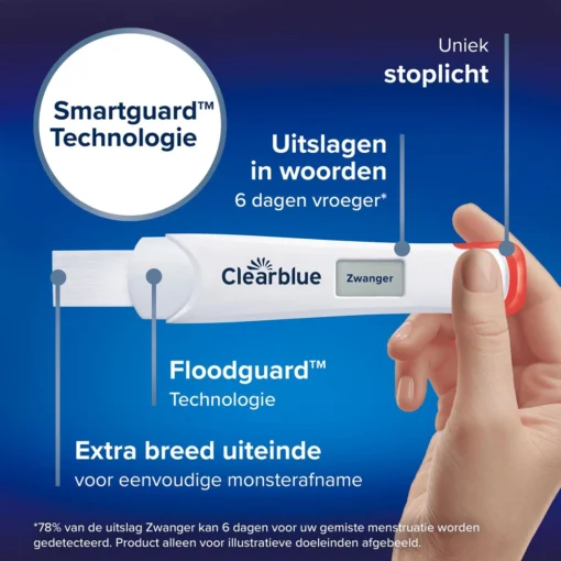 Clearblue zwangerschapstest | digitaal | ultra vroeg | 1 stuks - Afbeelding 2