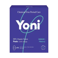 Yoni maandverband met vleugels heavy 100% biologisch katoen