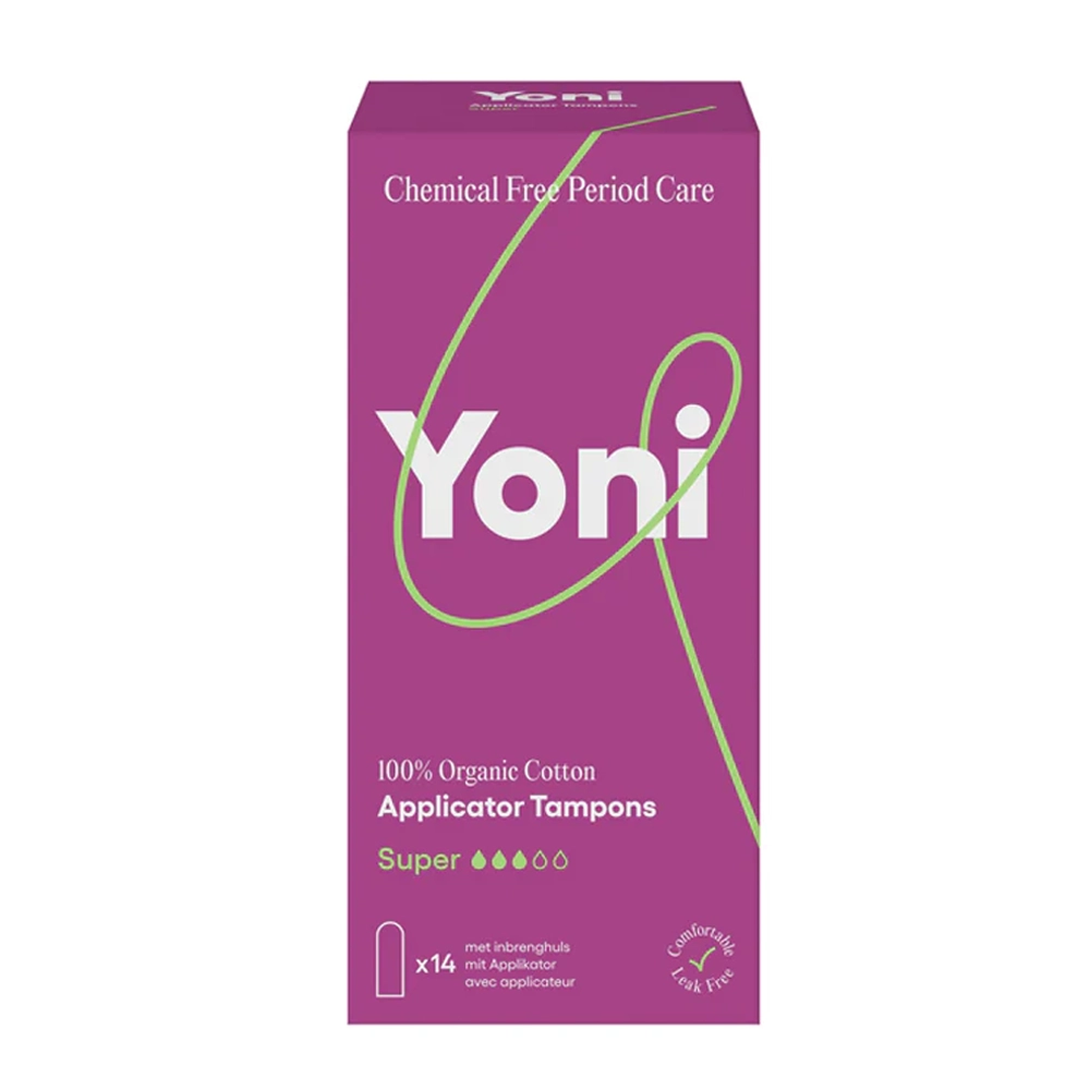 YONI Applicator tampons Super | 100% biologisch katoen | 14 stuks 1 Yoni applicator tampons super