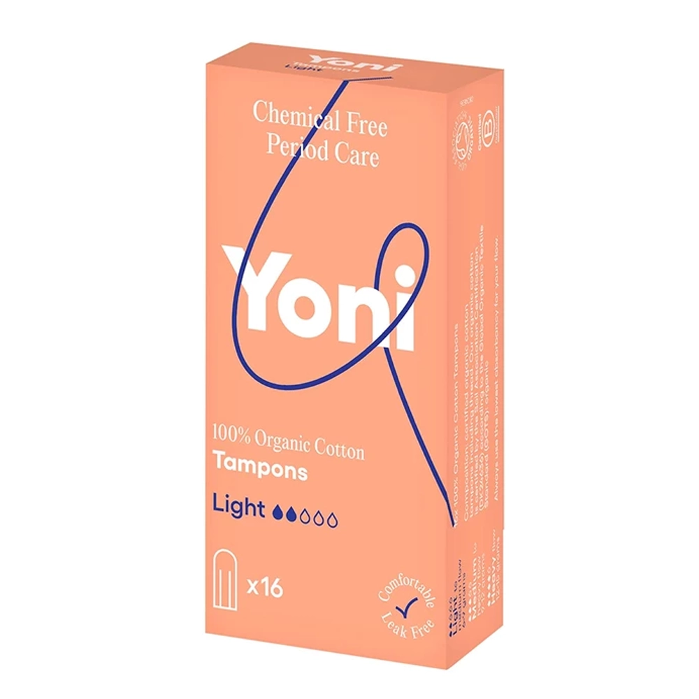YONI tampons light | 100% biologisch katoen | 16 stuks 2 Yoni tampons Light 16 stuks verpakking