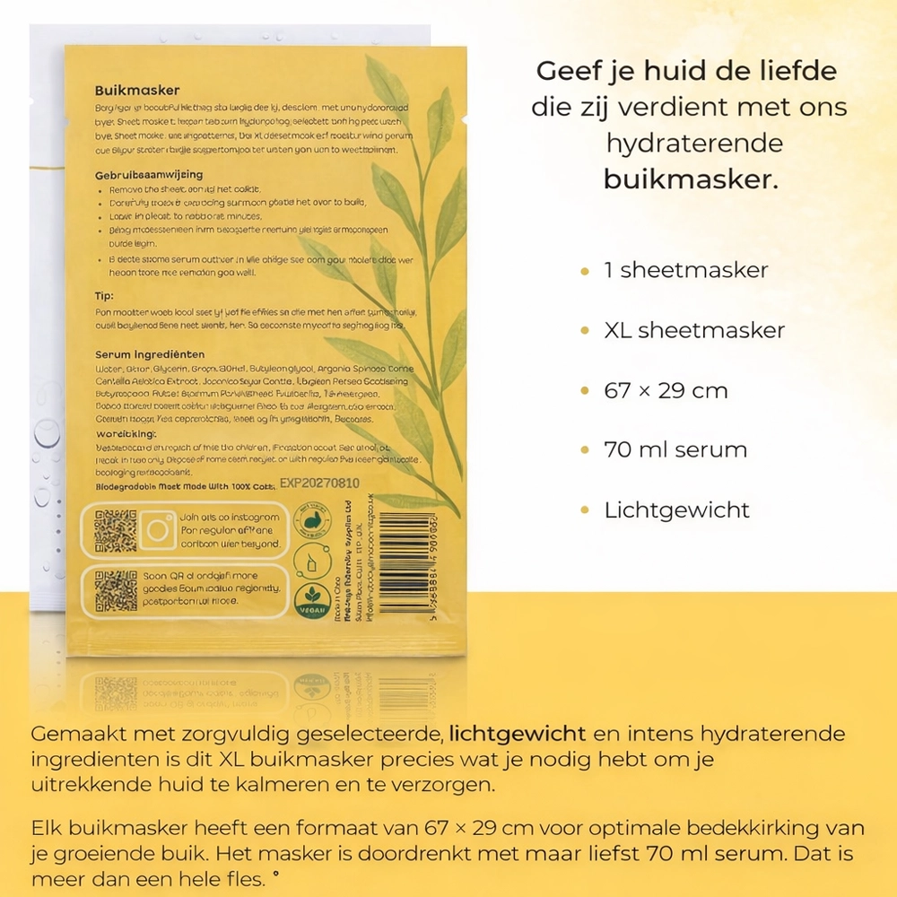 Hydraterend buik masker | zwangerschap | 70 ml serum 5 Hydraterend buik masker | zwangerschap | 70 ml serum - Afbeelding 5