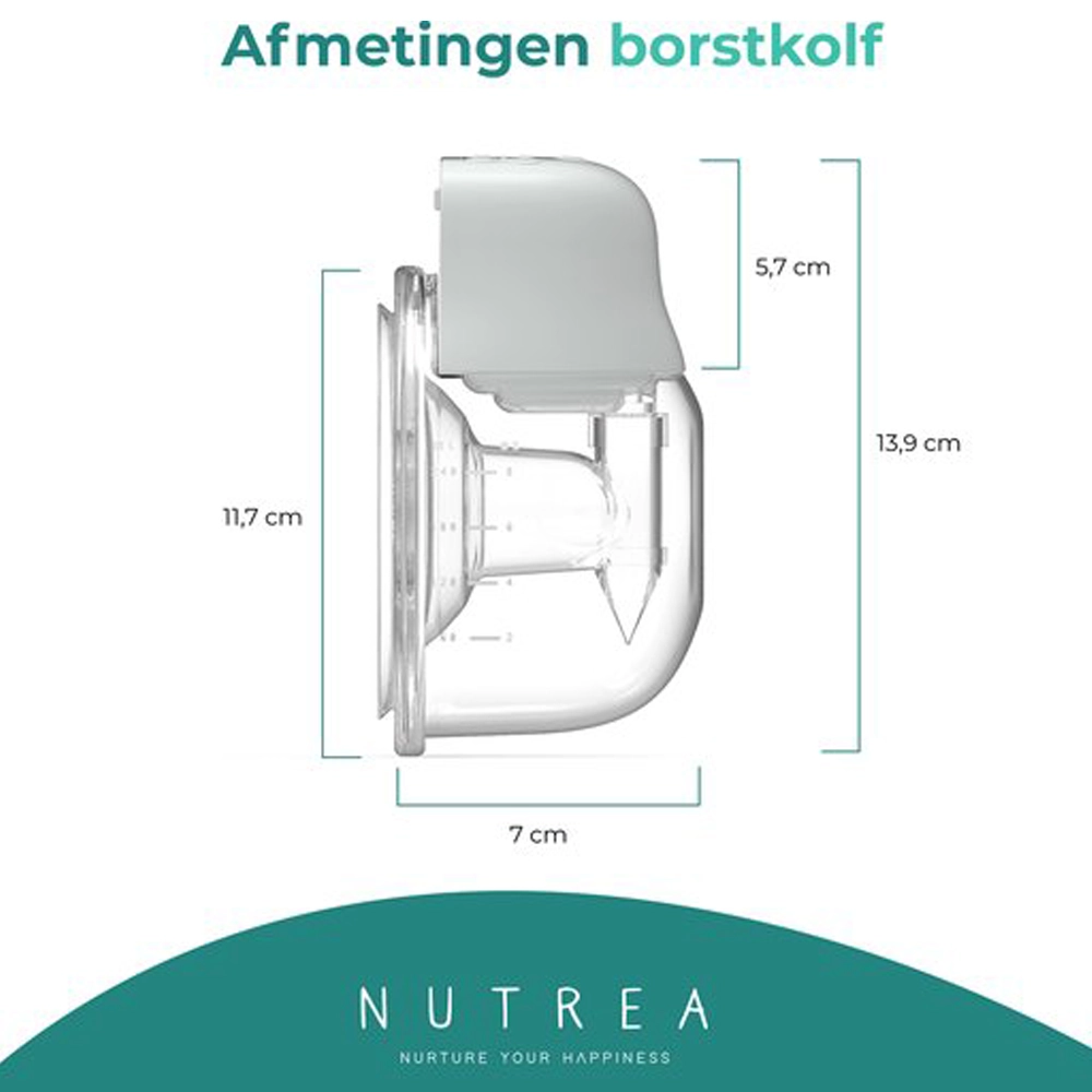 EasyFlow elektrische borstkolf | enkelzijdig 3 Nutrea Easyflow elektrische borstkolf enkelzijdig afmetingen
