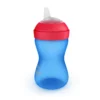 Drinkbeker met zachte tuit | 300 ml | Blauw | Philips Avent 7 Philips Avent blauwe drinkbeker met zachte tuit van opzij.
