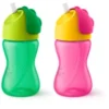 twee Philips Avent rietjesbekers. Groen en roze
