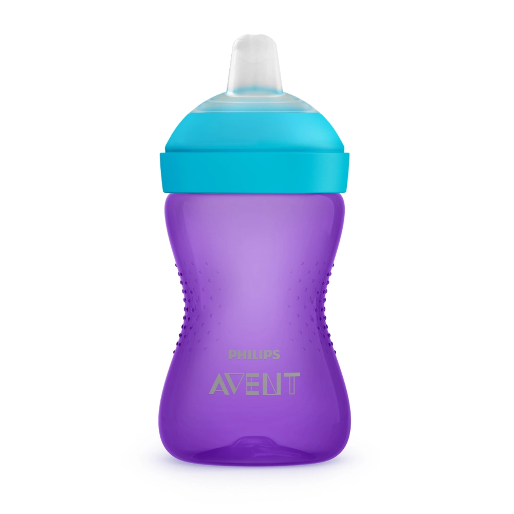 Drinkbeker met zachte tuit | 300 ml | Lila | Philips Avent 1 Philips Avent drinkber met zachte tuit paars van voren