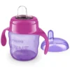 Philips Avent roze tuitbeker met zachte tuit en dop
