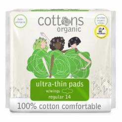 Cottons Organic ultra dun maandverband regular biologisch katoen voor lichte tot gemiddelde menstruatie