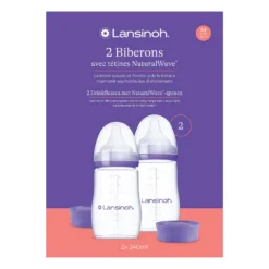 Lansinoh flessen met NaturalWave spenen 240 ml 2 pak BPA vrij babyfles voor afgekolfde melk