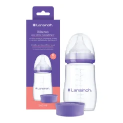 Lansinoh babyfles met NaturalWave speen 240 ml siliconen speen voor natuurlijk drinken