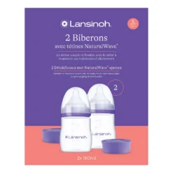 Lansinoh drinkfles NaturalWave speen 160 mlbrede basis fles voor borstvoeding baby 2 pak