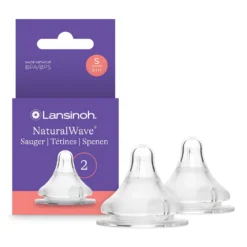 Lansinoh NaturalWave speen siliconen flessenspeen maat S voor borst en fles combinatie