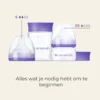 Starterset babyflessen van Lansinoh met verschillende speenmaten en flesformaten