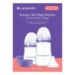 Complete starterset van Lansinoh met drinkflessen en NaturalWave siliconen spenen
