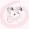 Silverette® | originele zilveren tepelkapjes | met O-Feel™ ringen | small/medium/large - Afbeelding 4