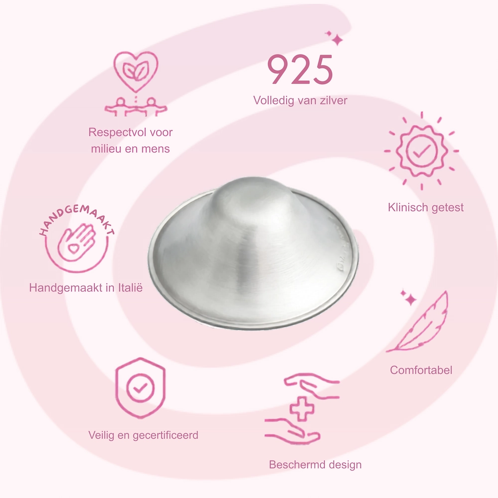 Silverette® | originele zilveren tepelkapjes | klinisch getest | small/medium/large 2 Silverette® | originele zilveren tepelkapjes | klinisch getest | small/medium/large - Afbeelding 2