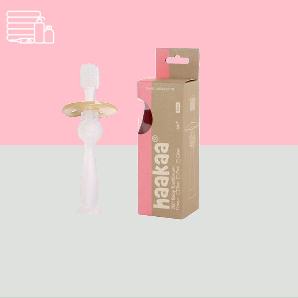 Siliconen tandenborstel | transparant | bijtspeelgoed | bijt tandenborstel | Haakaa