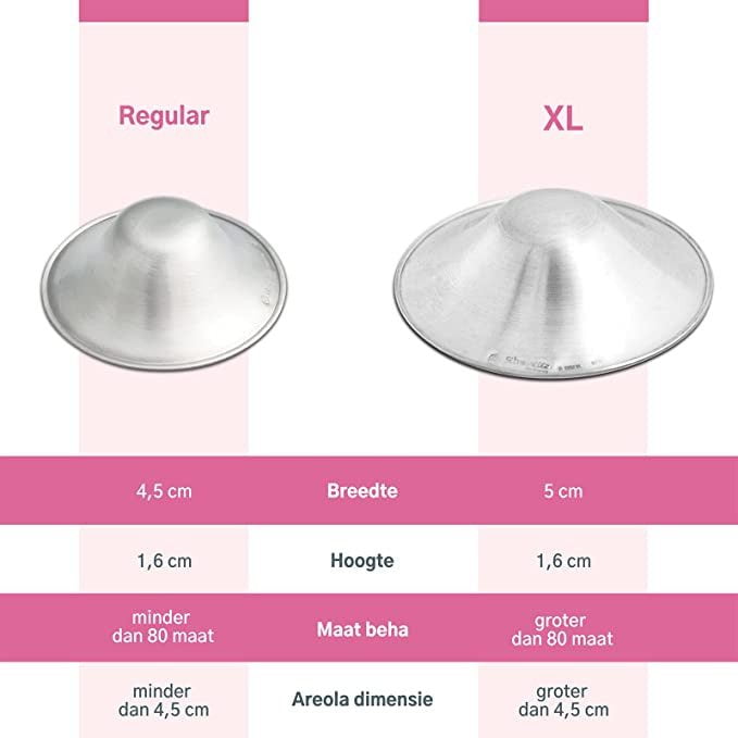 Silverette® tepelkapjes | XL | Originele zilveren tepelhoedjes | Klinisch getest