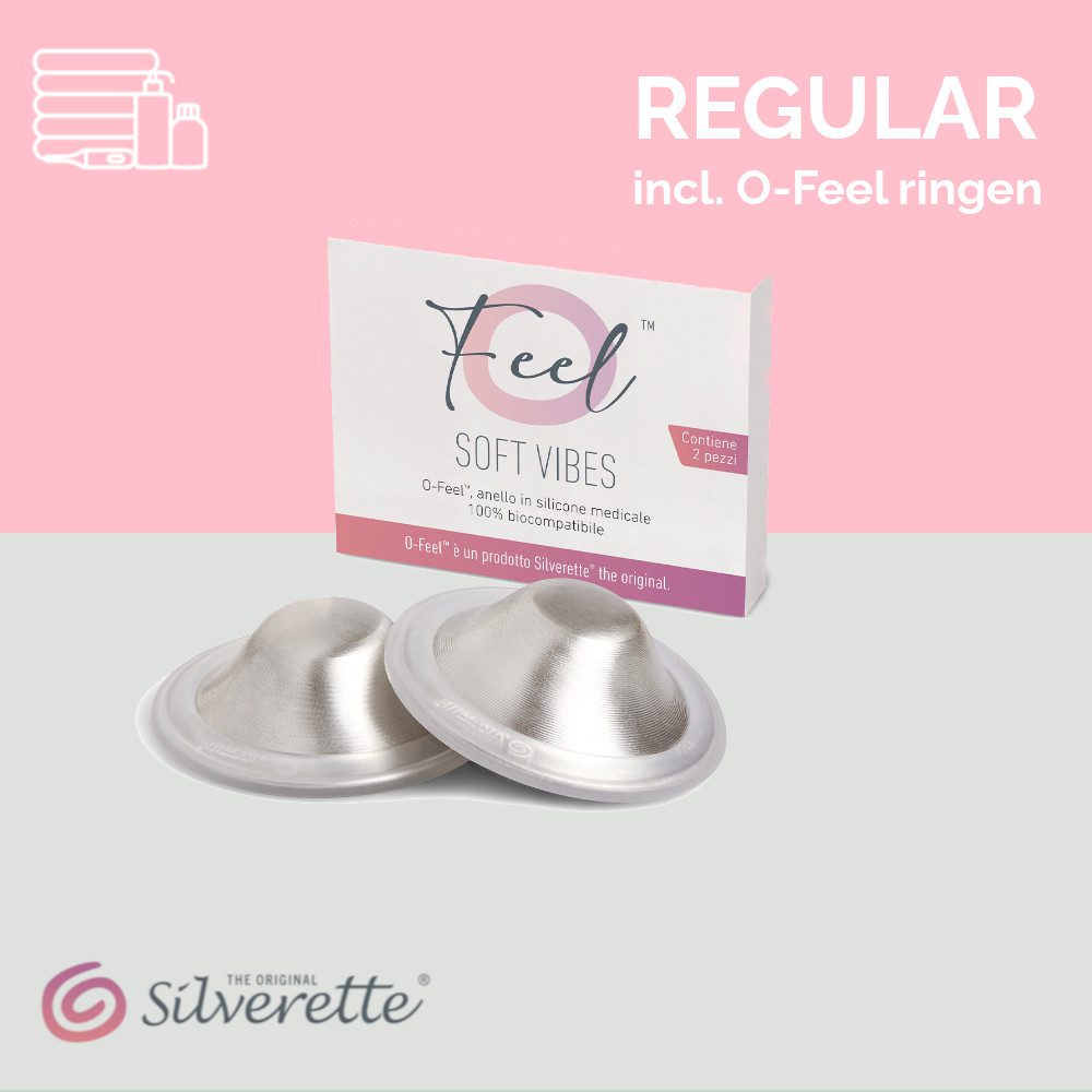 Silverette® tepelkapjes | REGULAR + O-Feel ringen | Originele zilveren tepelhoedjes | Klinisch getest | 925 Zilver zonder prijs